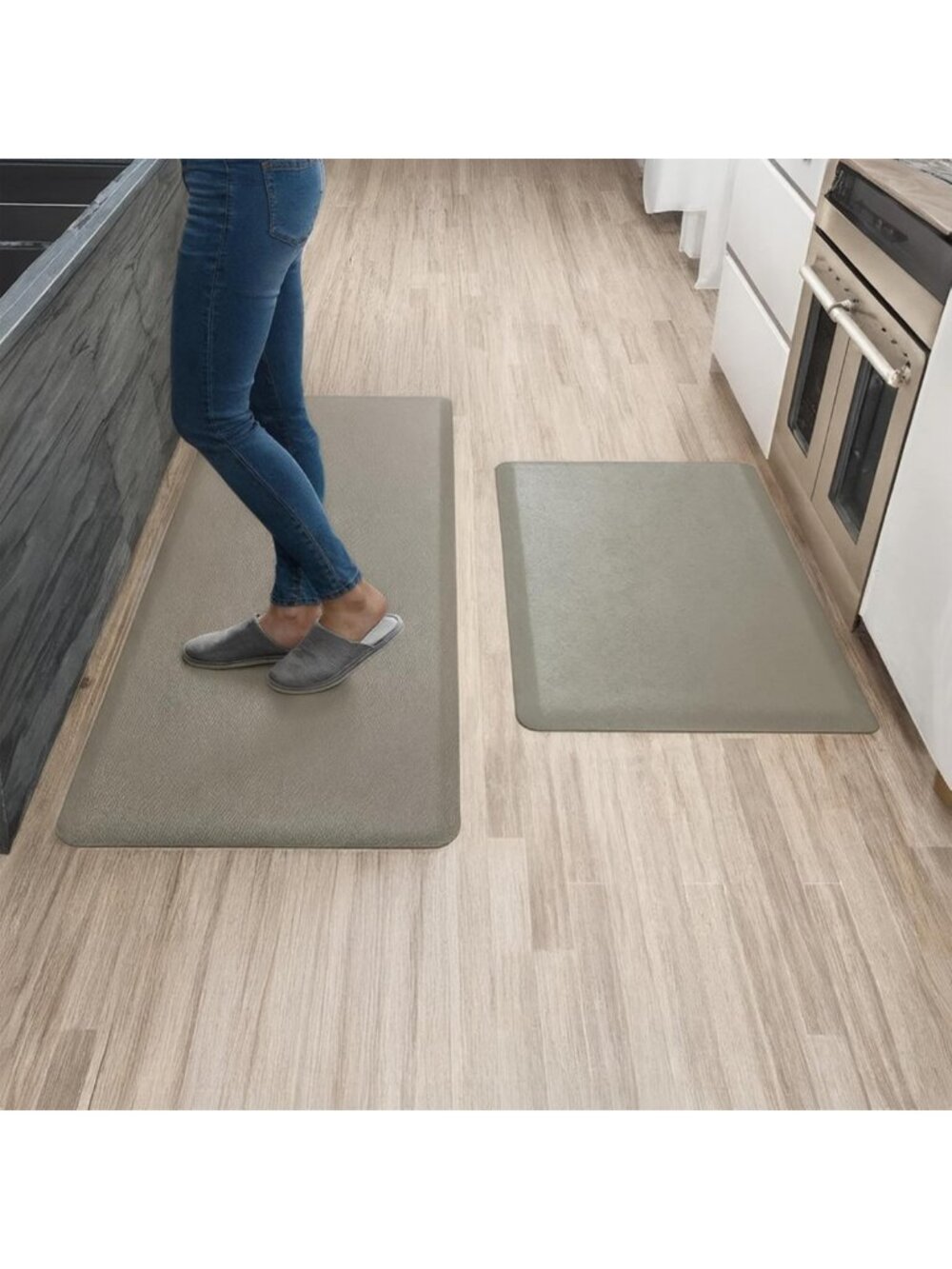 Cushioned Anti-Fatigue Kitchen Mats | Non-Slip Waterproof Floor Rugs, 2-Pack
